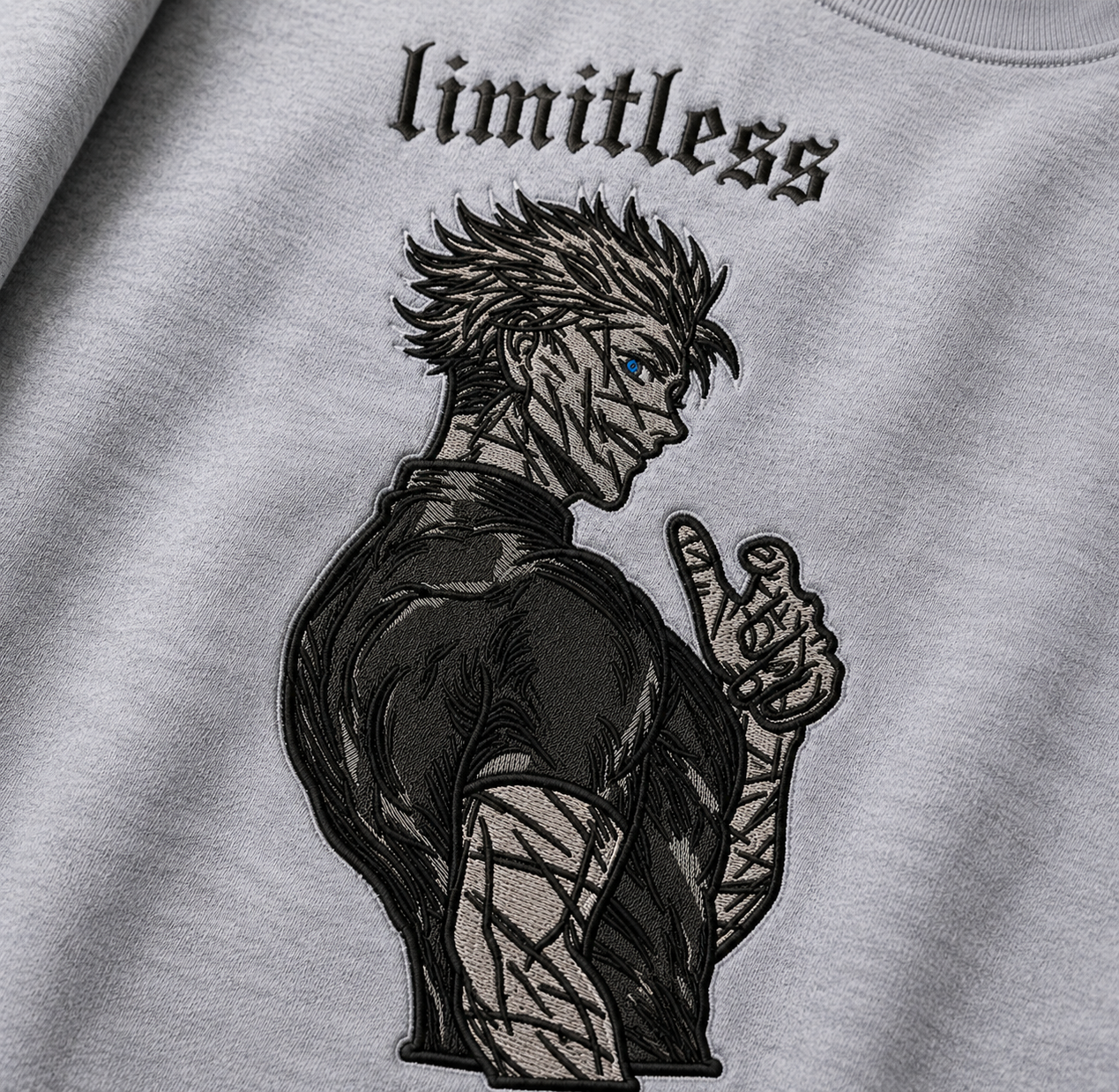 Gojo-Inspired Limitless Embroidered Sweatshirt