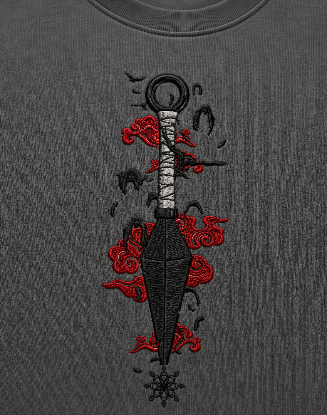 Naruto Embroidered Black T-Shirt