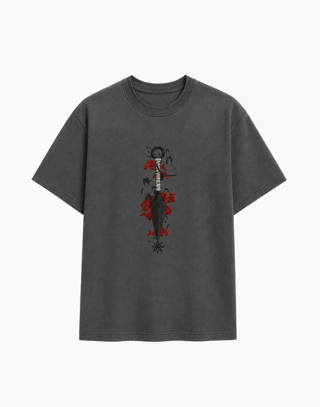 Naruto Embroidered Black T-Shirt