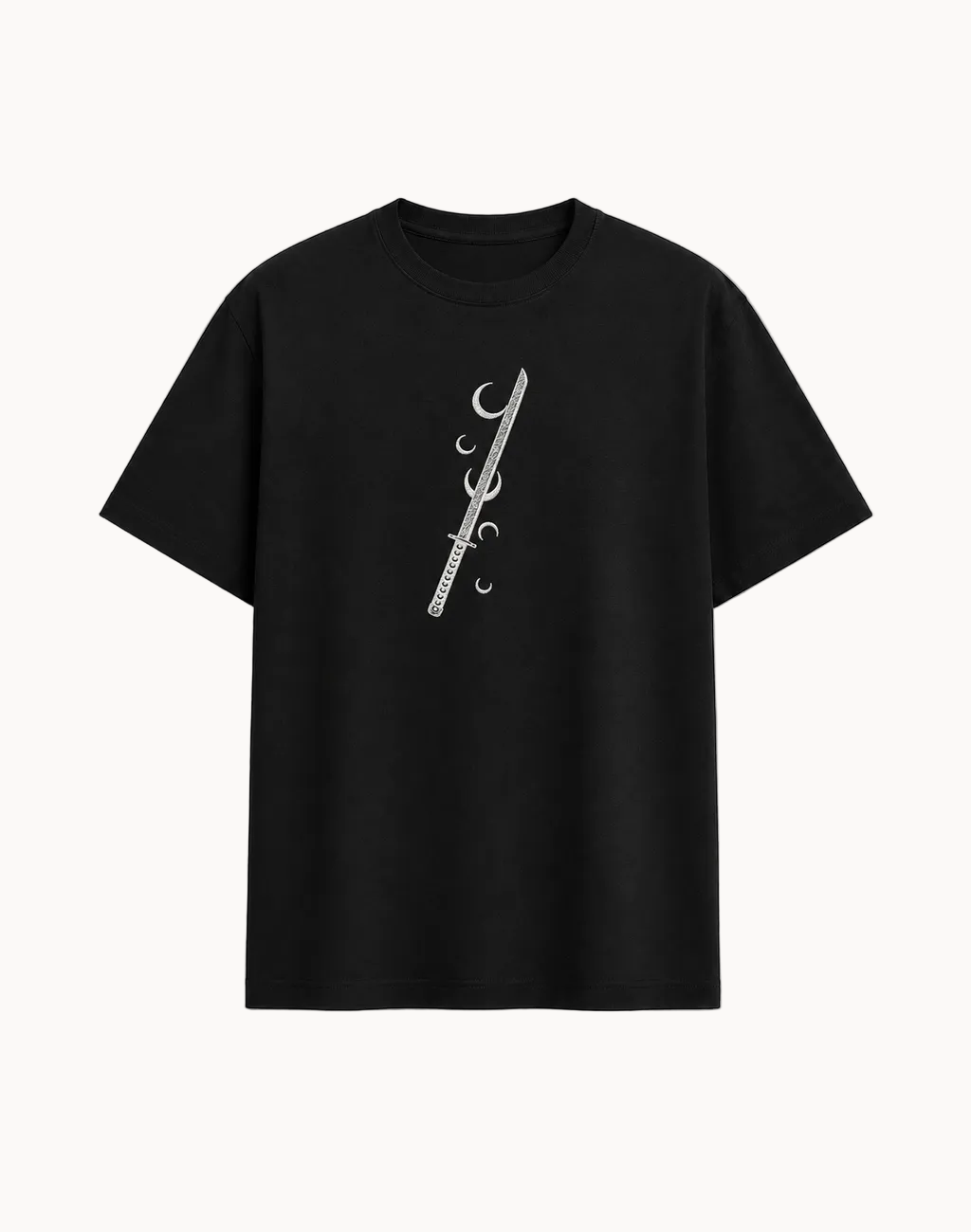 Kokushibo Moon Breathing Katana Embroidered T-Shirt