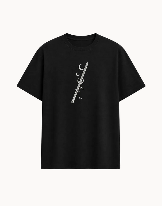 Kokushibo Moon Breathing Katana Embroidered T-Shirt