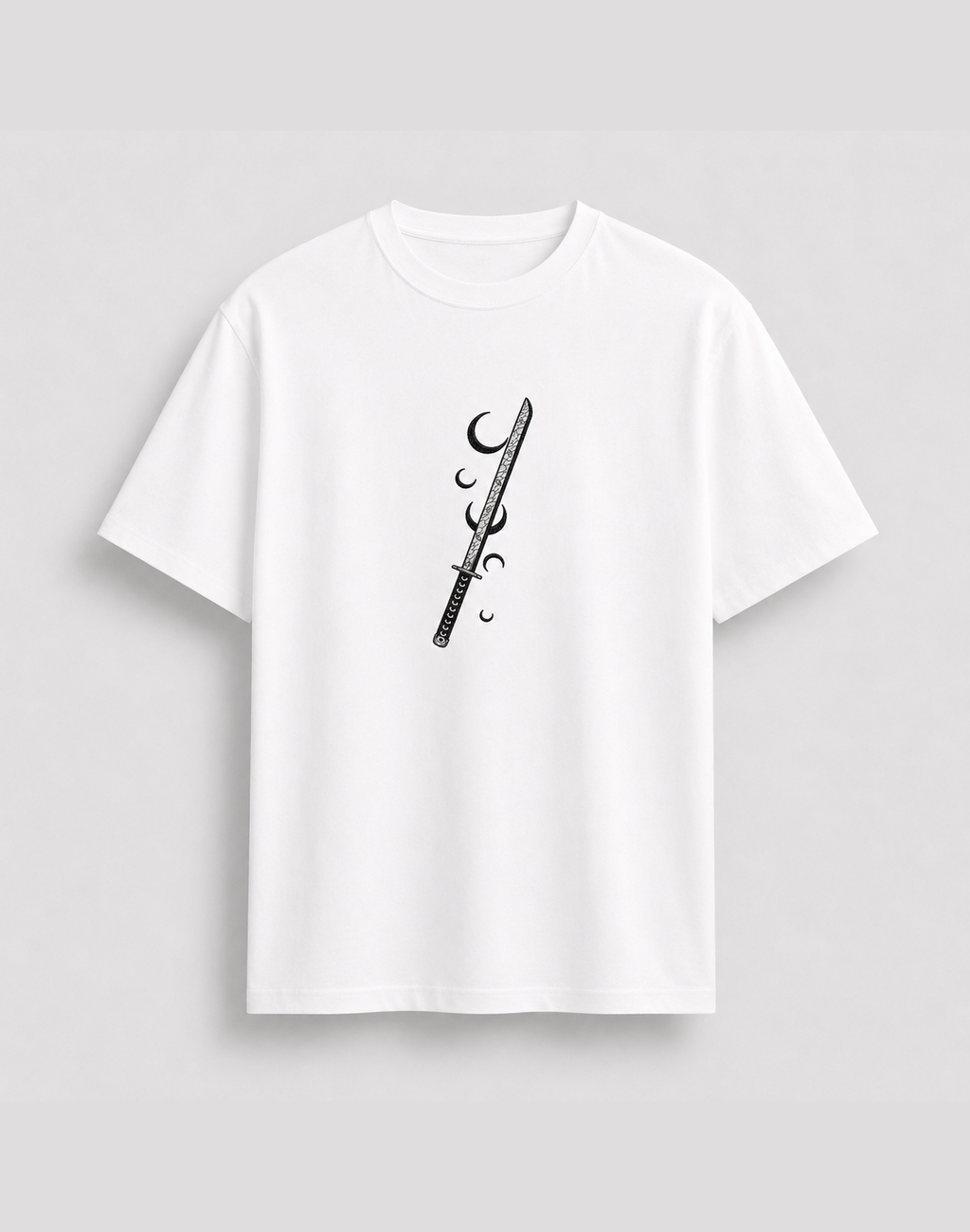 Kokushibo Moon Breathing Katana Embroidered T-Shirt
